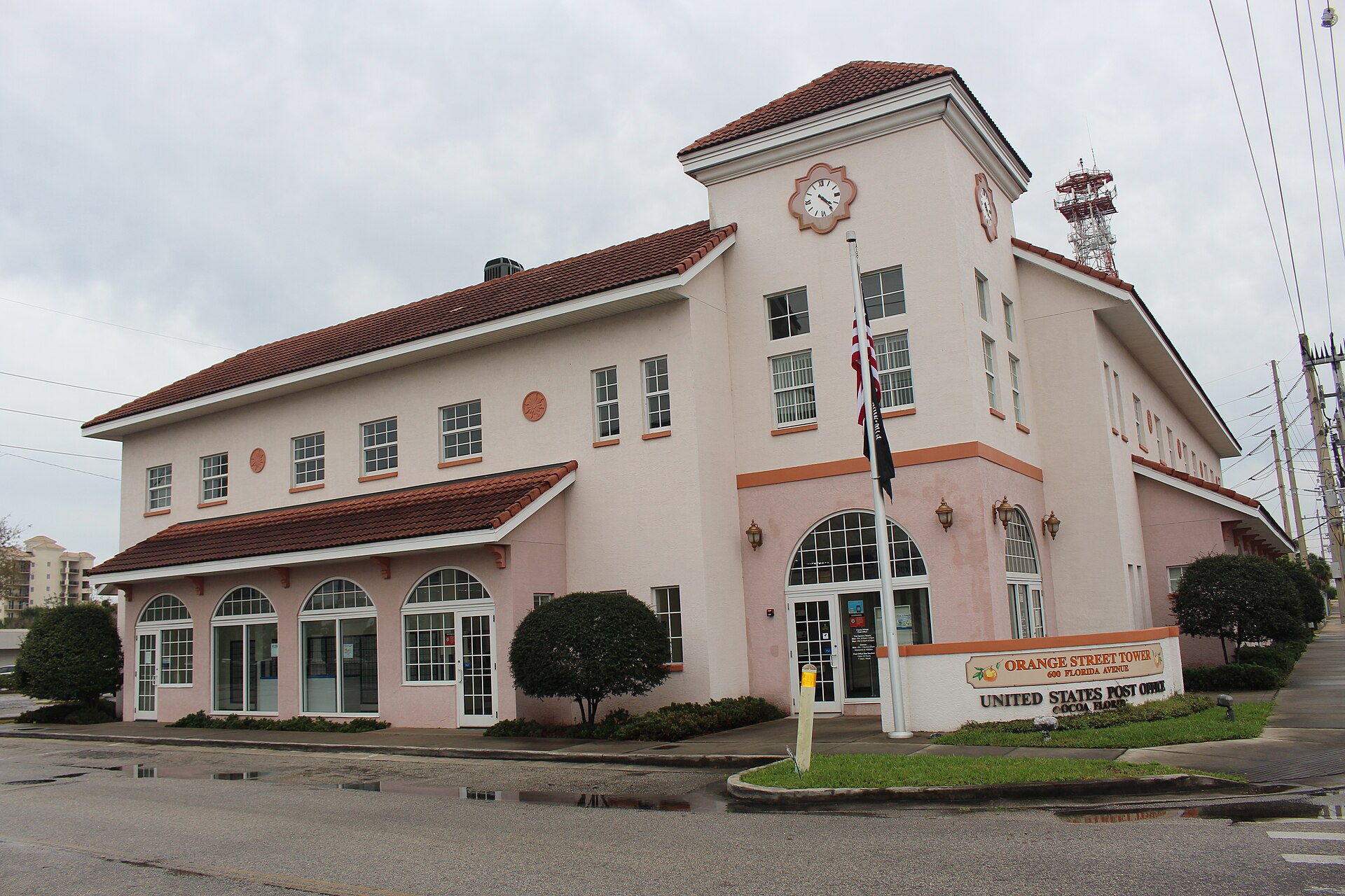 The 1939 Cocoa Post Office on Brevard Avenue, a New Deal-era civic building that rose in downtown Cocoa after the 1926 land bust.