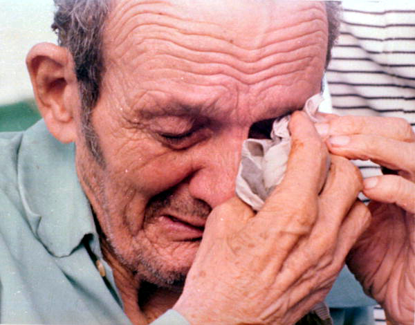 Cuban refugee arriving at Key West during the Mariel Boatlift, 1980.
